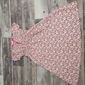 Boden Ruched Soft Stretchy Jersey Midi Tea Dress in Painterly Floret Multi sz 8P